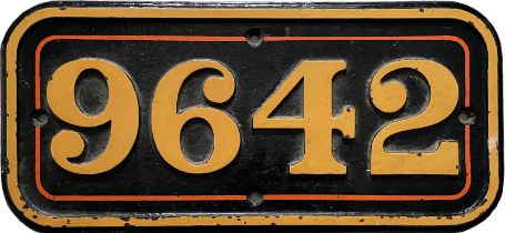 GWR cast-iron CABSIDE PLATE from Collett Class 5700 (sub-class 8750) 0-6-0PT 9642. Built at