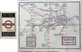 1922 London Underground MAP of the Electric Railways of London "What to see & how to travel".