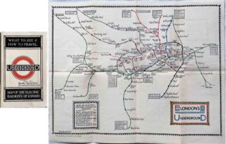 1922 London Underground MAP of the Electric Railways of London "What to see & how to travel".