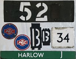 Selection (7) of misc London bus PLATES comprising a route number stencil from an STL bus for