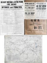 Selection (5) of misc RAILWAY FLYERS, POSTER, MAP etc comprising Cleobury Mortimer & Ditton Priors