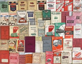 Large quantity (50) of 1920s onwards BUS TIMETABLE etc BOOKLETS from operators T-Y. A good