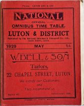 May 1929 National Omnibus & Transport Co Ltd TIMETABLE BOOKLET for Luton & District. 96pp with