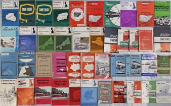 Large quantity (43) of 1960s/80s bus TIMETABLE etc BOOKLETS from operators S-Y including