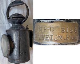 LNER (GCR-style) 3-aspect HANDLAMP WITH BRASS PLATE 'LNE-C 3156 Kiveton Park'. Items from this