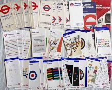Very large quantity (100+) of London Underground diagrammatic, card POCKET MAPS dated from 1971 to