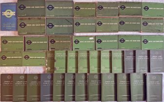 Large quantity (44) of 1930s-60s London Transport Green Line COACH GUIDES (timetable booklets).