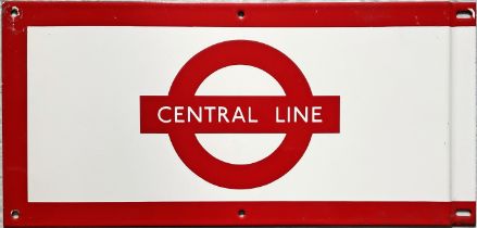 London Underground 1950s/60s enamel PLATFORM FRIEZE PLATE from the Central Line with the line name