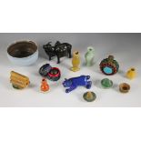 A selection of Chinese and South East Asian objects of virtue, to include a Tibetan cabochon set