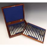 A cased Victorian canteen of silver plated cutlery by A.B. Savory & Sons, twelve-place setting,