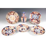 A selection of Japanese imari porcelain, Meiji period (1868-1912), including a bowl, 24cm