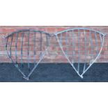 Two 20th century galvanised corner hay racks, 88cm wide (2)