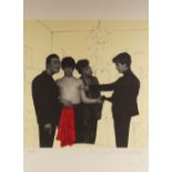 BEATLES INTEREST: Michael McCartney (British, b.1944), "After The Gig", Limited edition silk