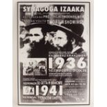 JUDAICA: A Polish film poster advertising showings of two documentary films: THE JEWISH DISTRICT