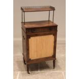 A Regency rosewood, inlaid and gilt metal mounted pier cabinet circa 1810, in the manner of John