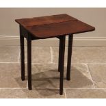 A George III and later mahogany single drop leaf table, the rectangular top with rounded front