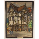 After Kenneth Steel (British, 1906-1970), a railway poster depicting Rowley's House in Shrewsbury,