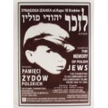 JUDAICA: A Polish film poster advertising the exhibition THE MEMORY OF THE POLISH JEWS, monochrome