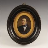 English school (19th century), Portrait miniature, "Revd W.H. Wayne, Vic. of Much Wenlock died