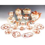 A selection of Japanese Kutani porcelain wares, Meiji period (1868-1912) and later, to include a