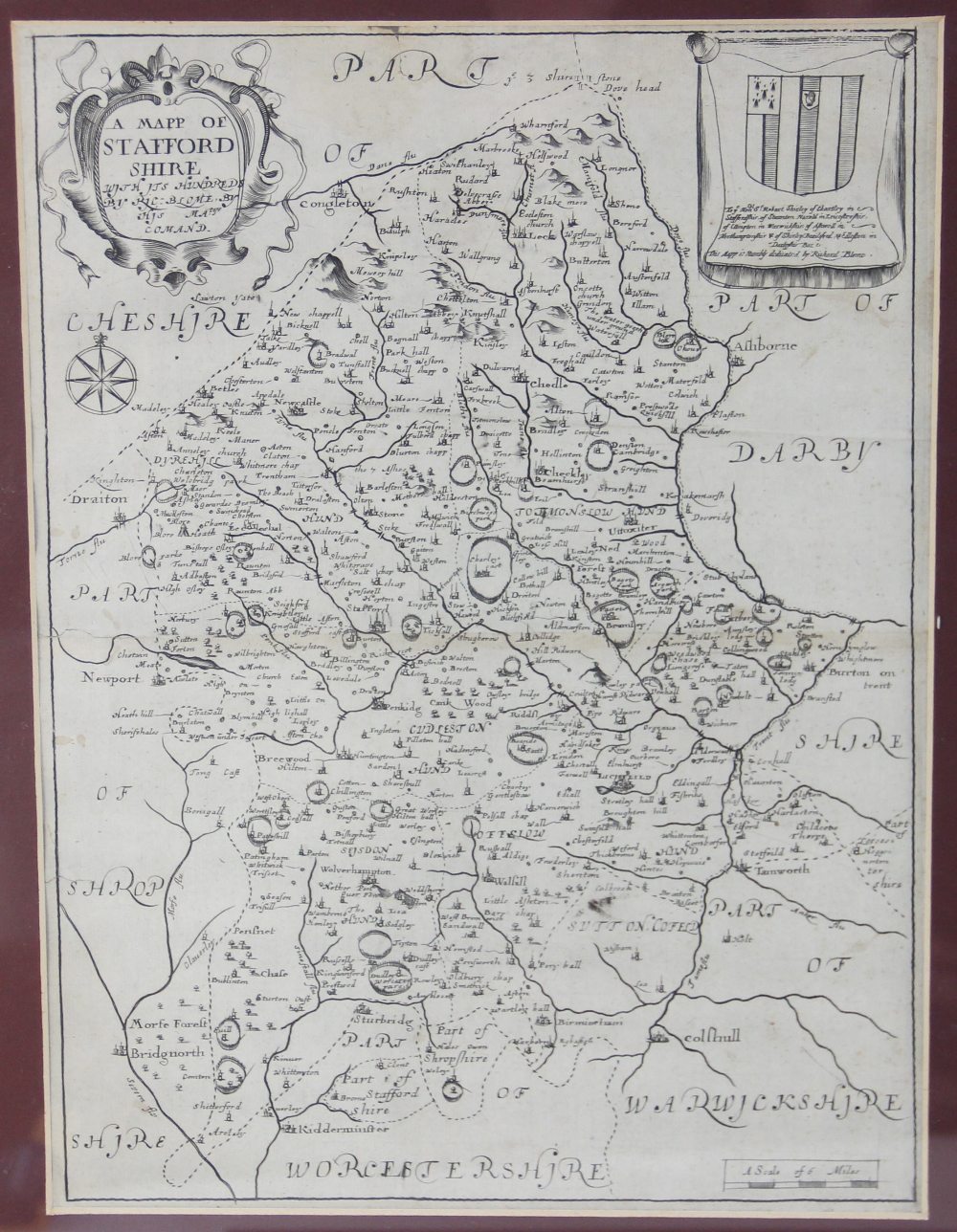 After Robert Morden (1650 – 1703), SHROP SHIRE, an uncoloured engraved map on laid paper depicting - Image 2 of 7