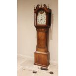 A 19th century oak and mahogany crossbanded eight day longcase clock by Joyce Jnr, Ruthin, the