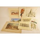 A collection of unframed watercolours, to include works by E. Boudin, John Collins, Eric Manning and