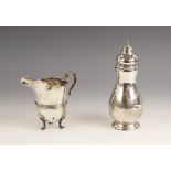 A George V silver sugar caster, Elkington & Co, Birmingham 1932, of baluster form on circular foot