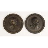 A patinated bronze plaque depicting The Right Honourable W E Gladstone, modelled in high relief,