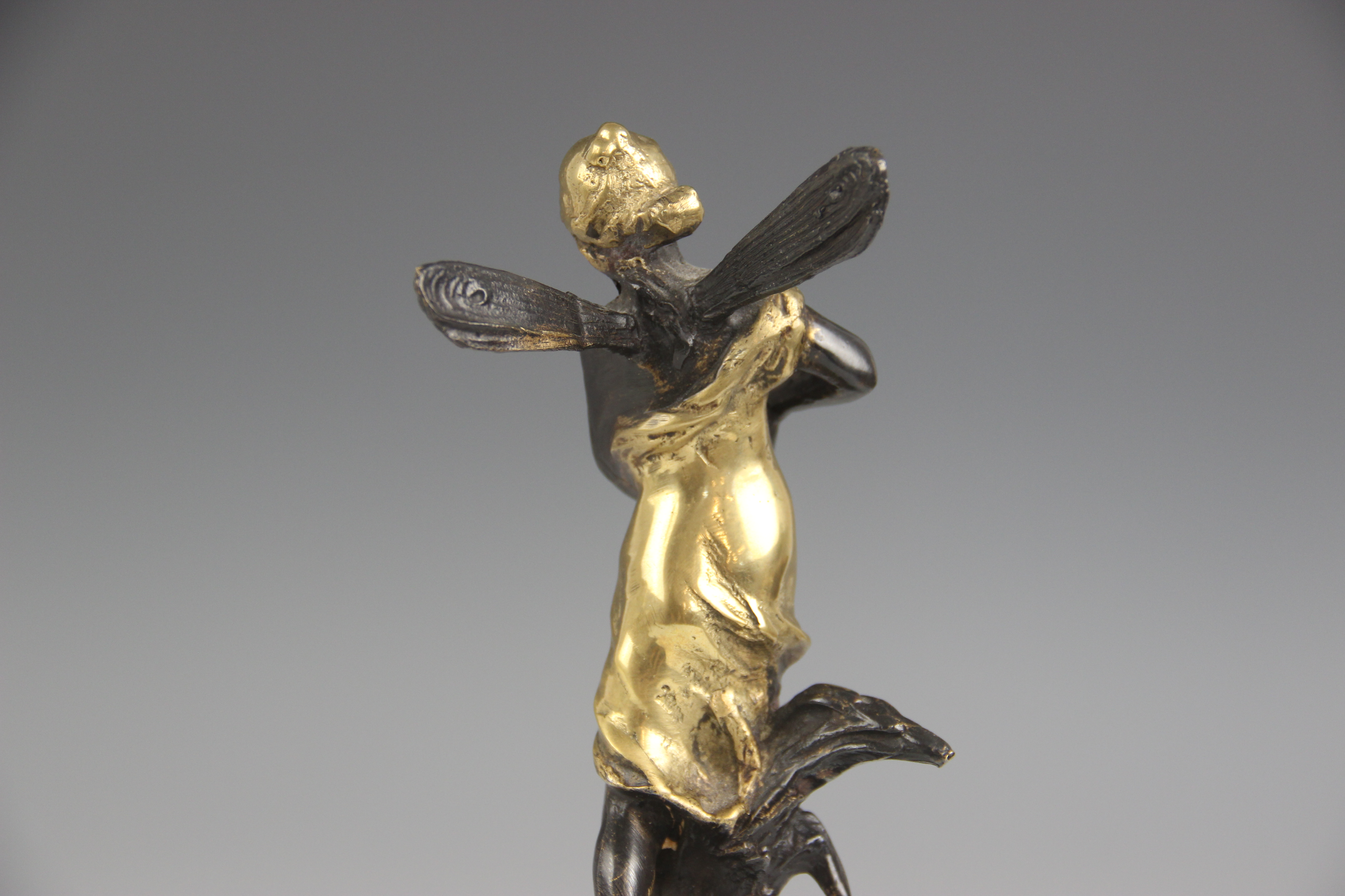 After Auguste Moreau (1834-1917), a pair of nymphs, each parcel gilt bronze patinated figure - Image 14 of 14