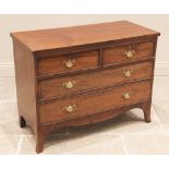 A George III mahogany straight front chest of drawers, the associated rectangular top above two