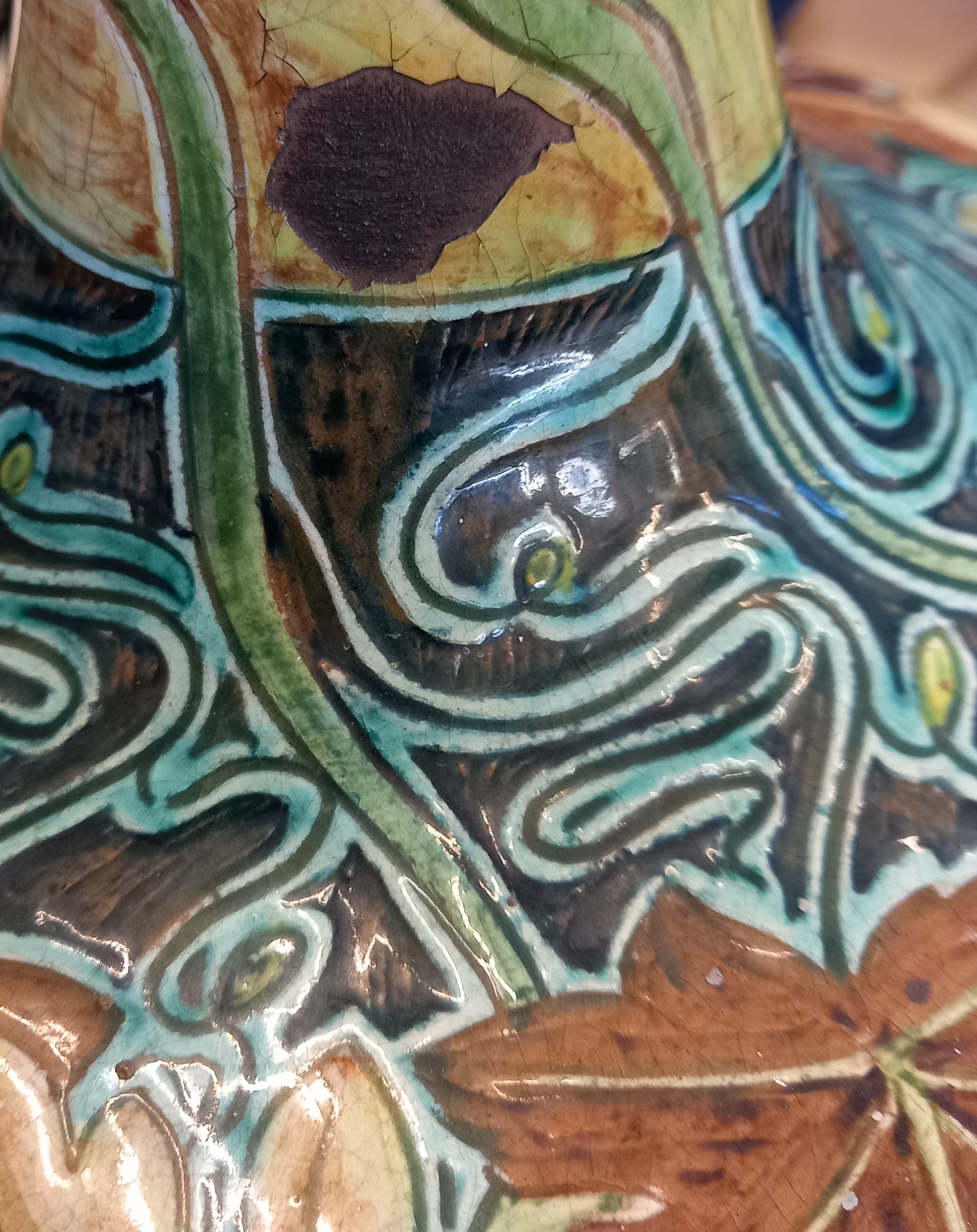 An Arts & Crafts Della Robbia Pottery "Dutch" vase, late 19th century, of squat baluster form with - Image 7 of 12