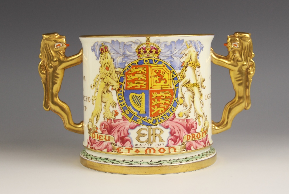 A limited edition Paragon twin handled commemorative loving cup, issued for the coronation of Edward