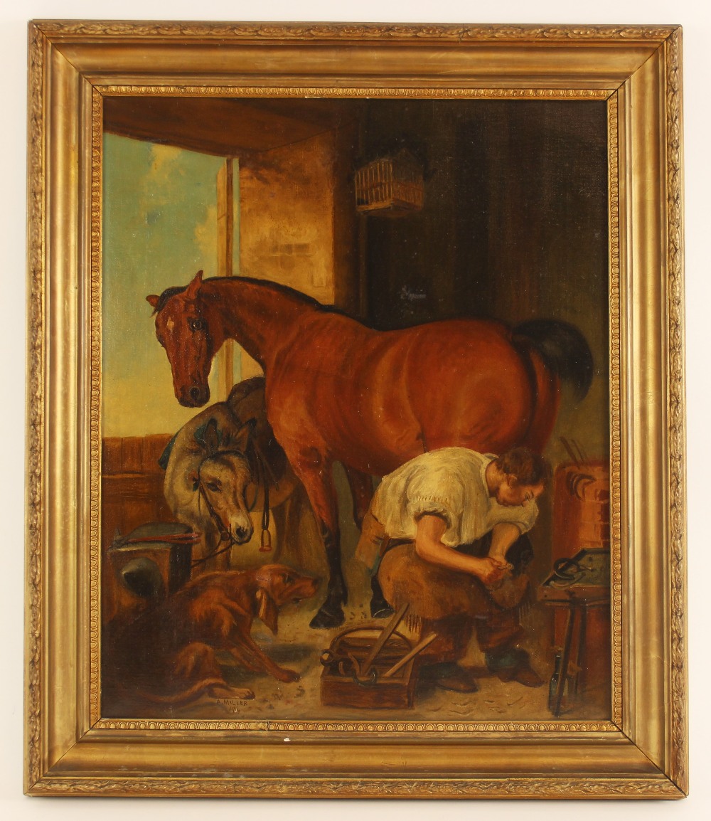 A Miller (English school, 20th century), A farrier at work (after "Shoeing" by Edwin Landseer), - Image 2 of 3