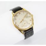 A gentleman's vintage 18ct gold International Watch Company wristwatch, the circular dial with