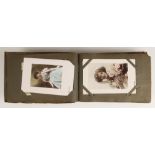 An album containing approximately sixty postcards, to include equestrian cards by Nanni, actress