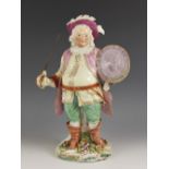 A porcelain figure of James Quinn playing Sir John Falstaff, probably Derby early 19th century,