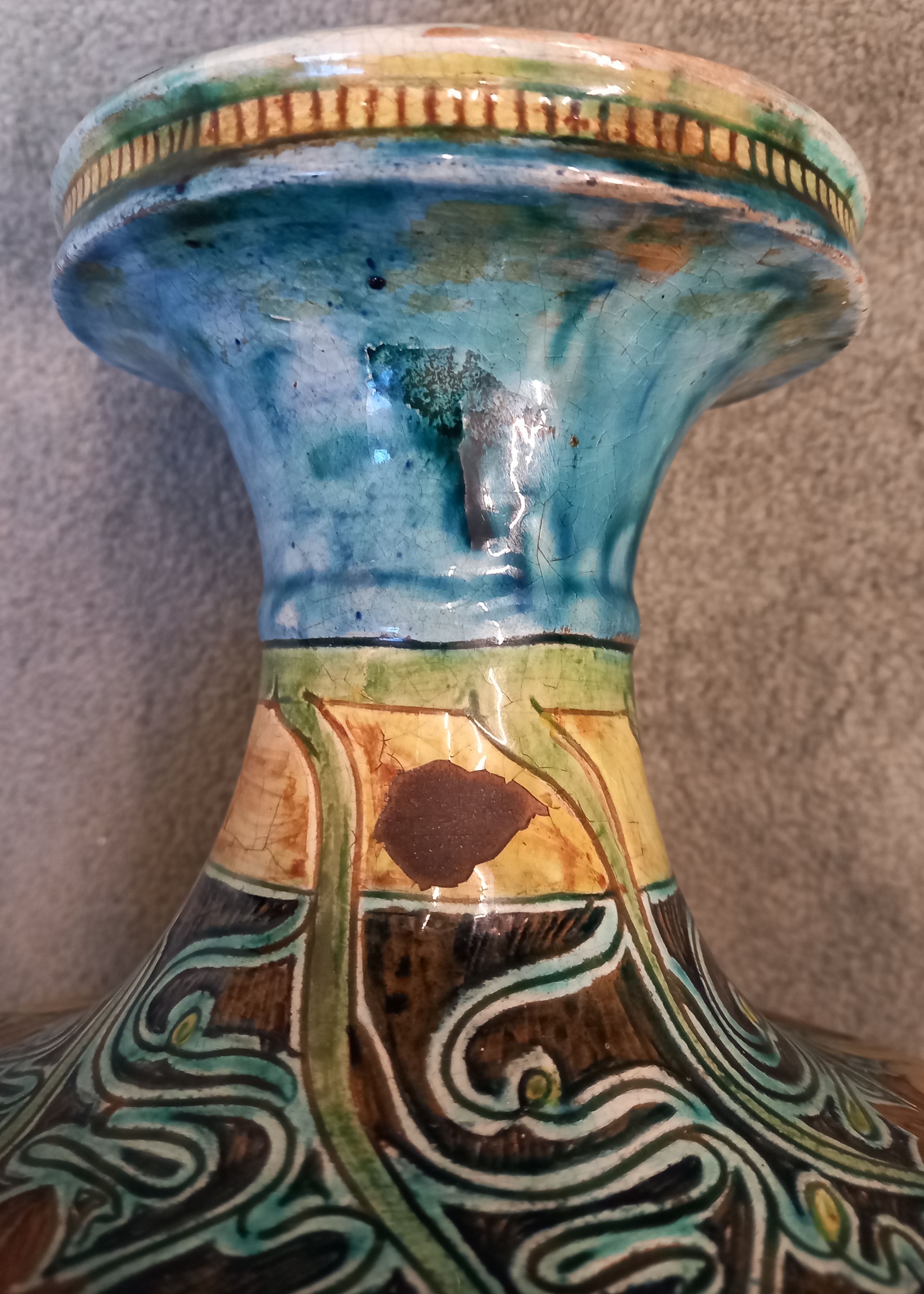 An Arts & Crafts Della Robbia Pottery "Dutch" vase, late 19th century, of squat baluster form with - Image 11 of 12