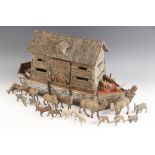 A Hausser-Elastolin Noah's Ark, early 20th century circa 1930, with removable roof, hinged side