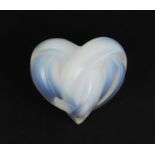 A later 20th Century Lalique heart shaped paperweight 'Coeur Entrelaces', satin finish with a deep