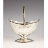 A Victorian silver swing-handled bon-bon dish, London 1868 (makers mark worn), the oval bowl