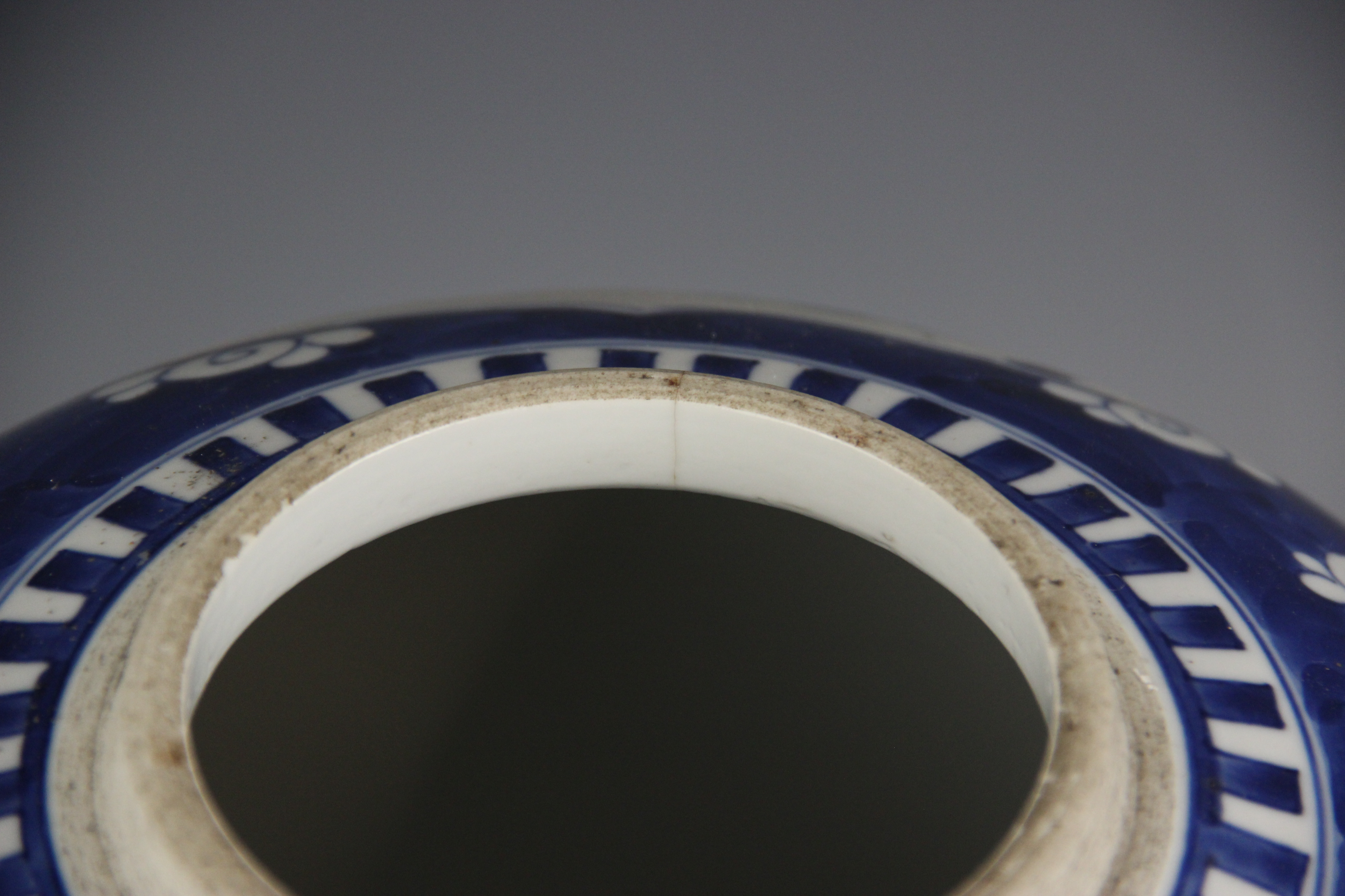 A large Chinese porcelain blue and white ginger jar, 19th century, decorated with two reserves - Image 5 of 6