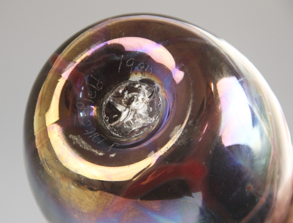 A John Ditchfield for Glasform studio glass vase of baluster form, the iridescent purple glass - Image 3 of 7