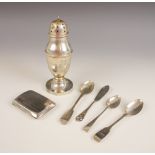 A George V silver sugar caster, A L Davenport Ltd, Birmingham 1931, of baluster form on circular