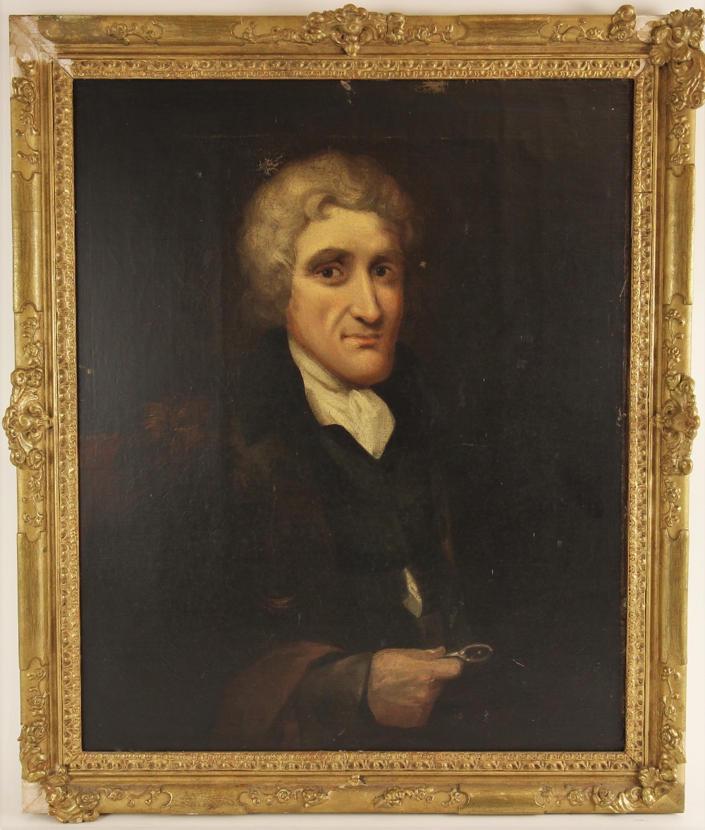 Irish school (late 18th century), "Long Jimmy", a portrait of James Stopford (1731-1790), Oil on - Image 2 of 4