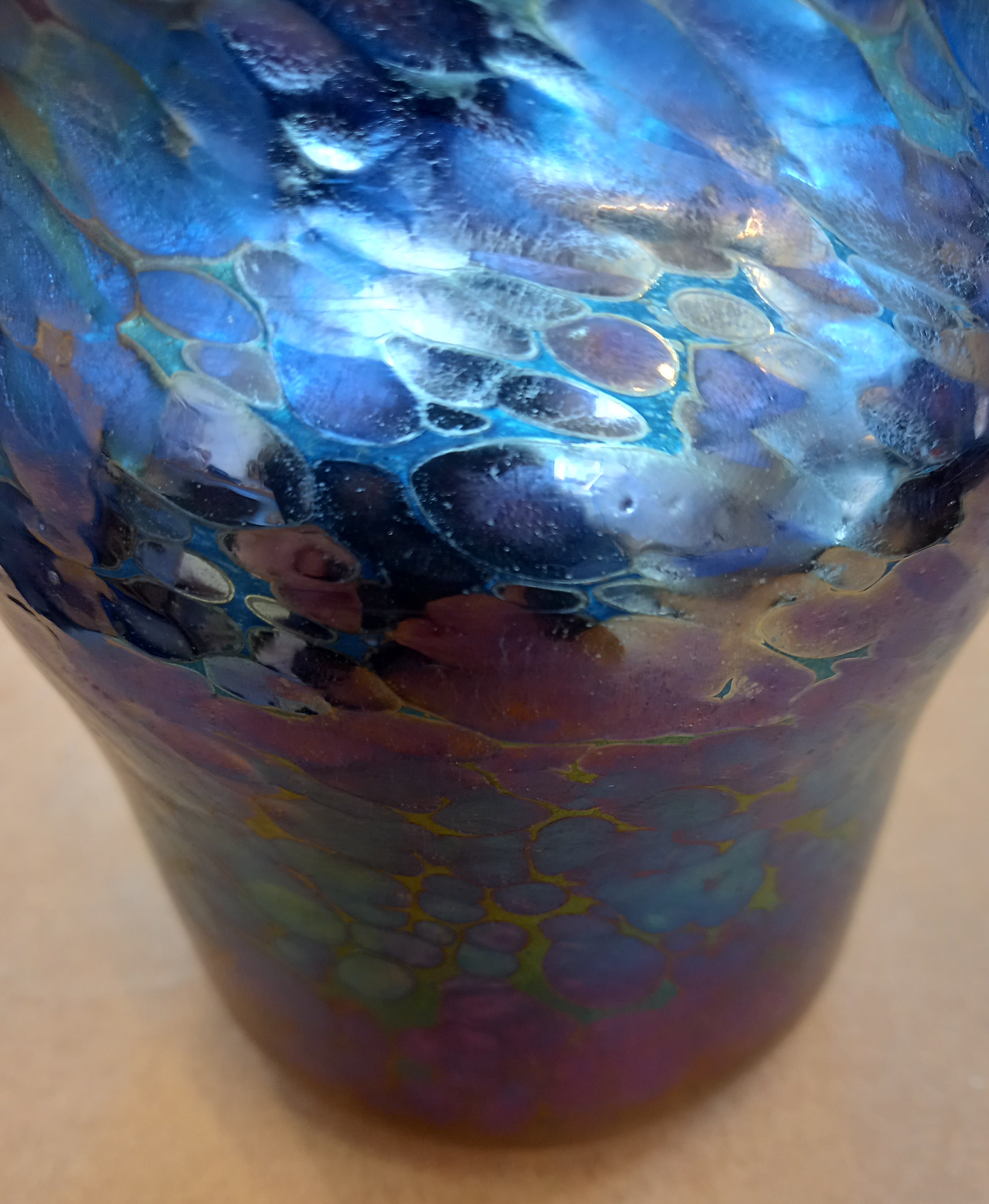 A John Ditchfield for Glasform studio glass vase of baluster form, the iridescent purple glass - Image 6 of 7