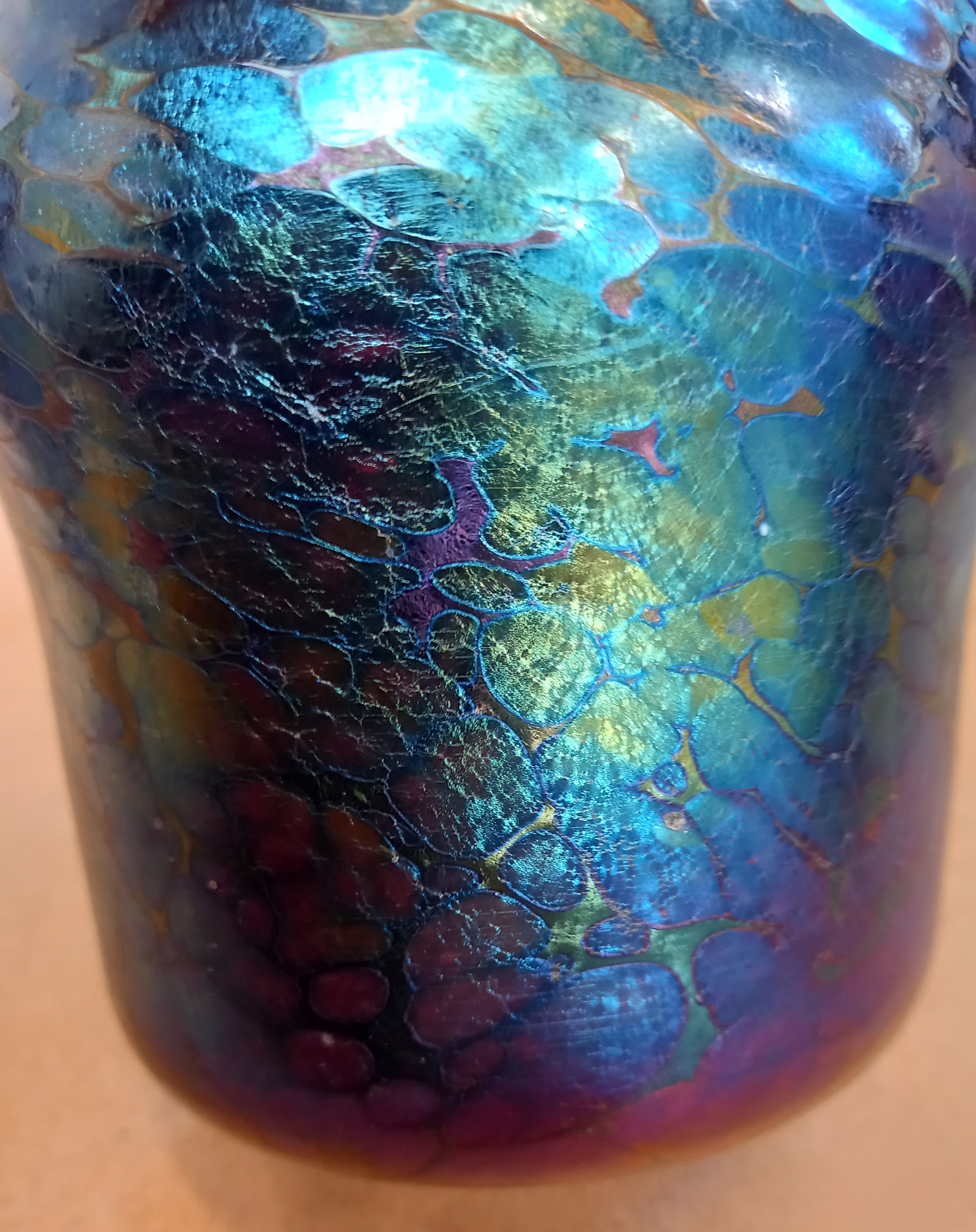 A John Ditchfield for Glasform studio glass vase of baluster form, the iridescent purple glass - Image 7 of 7