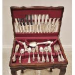 A large quantity of King's Pattern silver plated cutlery, assorted dates and makers, including