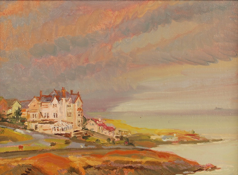 Philippa Jacobs (British, 20th century), "Bull Bay, Angelsey", Oil on board, Signed, titled and