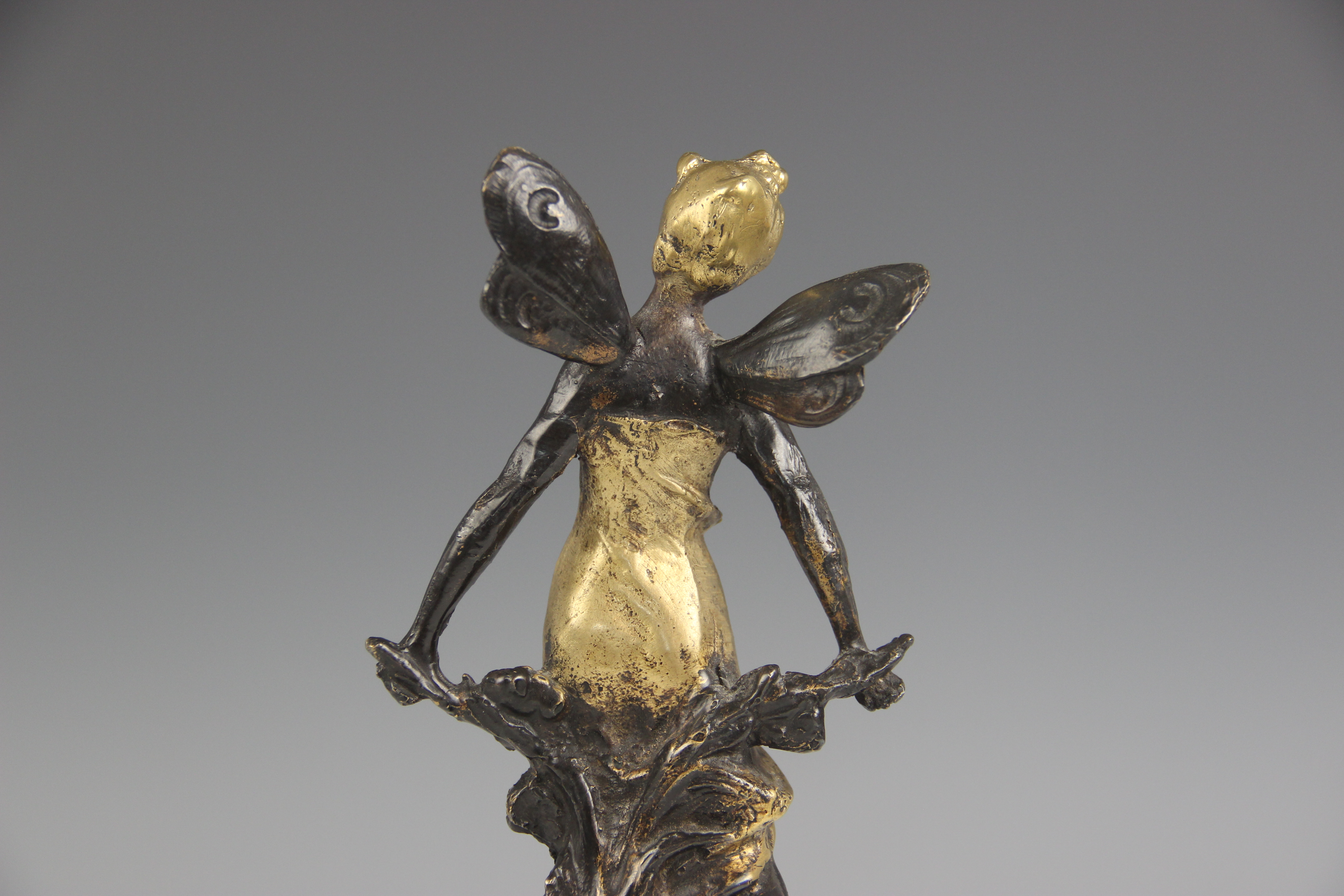 After Auguste Moreau (1834-1917), a pair of nymphs, each parcel gilt bronze patinated figure - Image 10 of 14